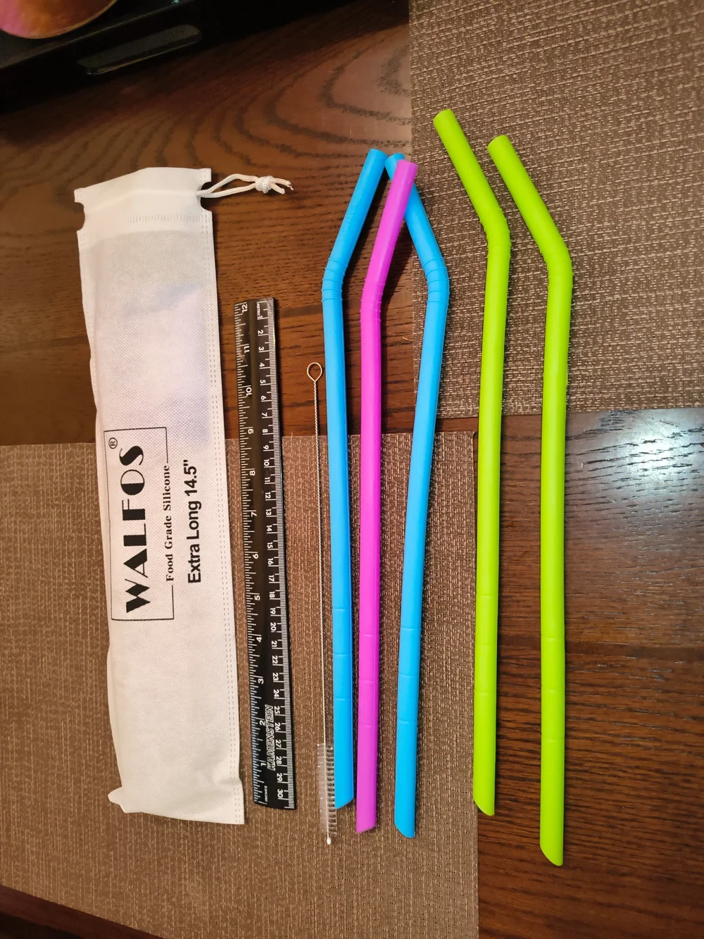 Reusable Silicone Drinking Straws - Blue, Pink, Lime